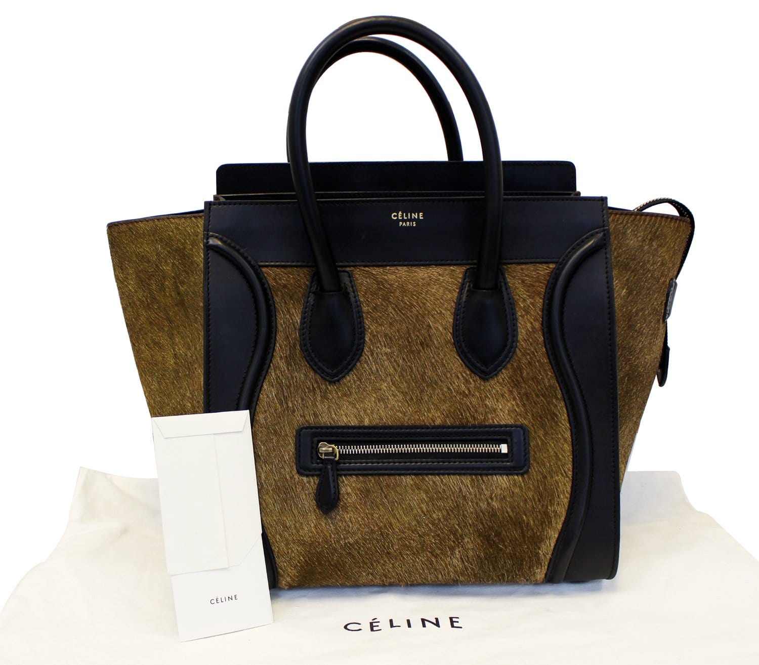 Calfskin Pony Hair Luggage Tote Bag Mini