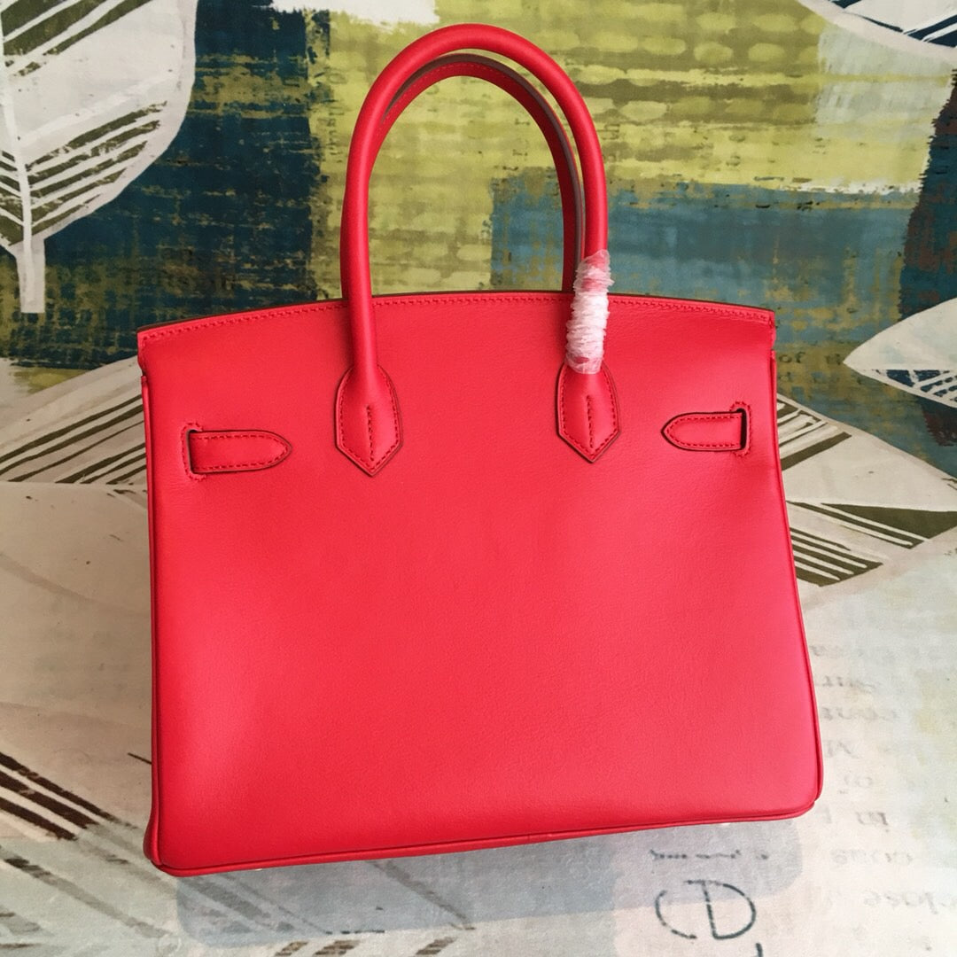 Top Quality Birkin For Women Toned Hardware Red Gold Travel Bag