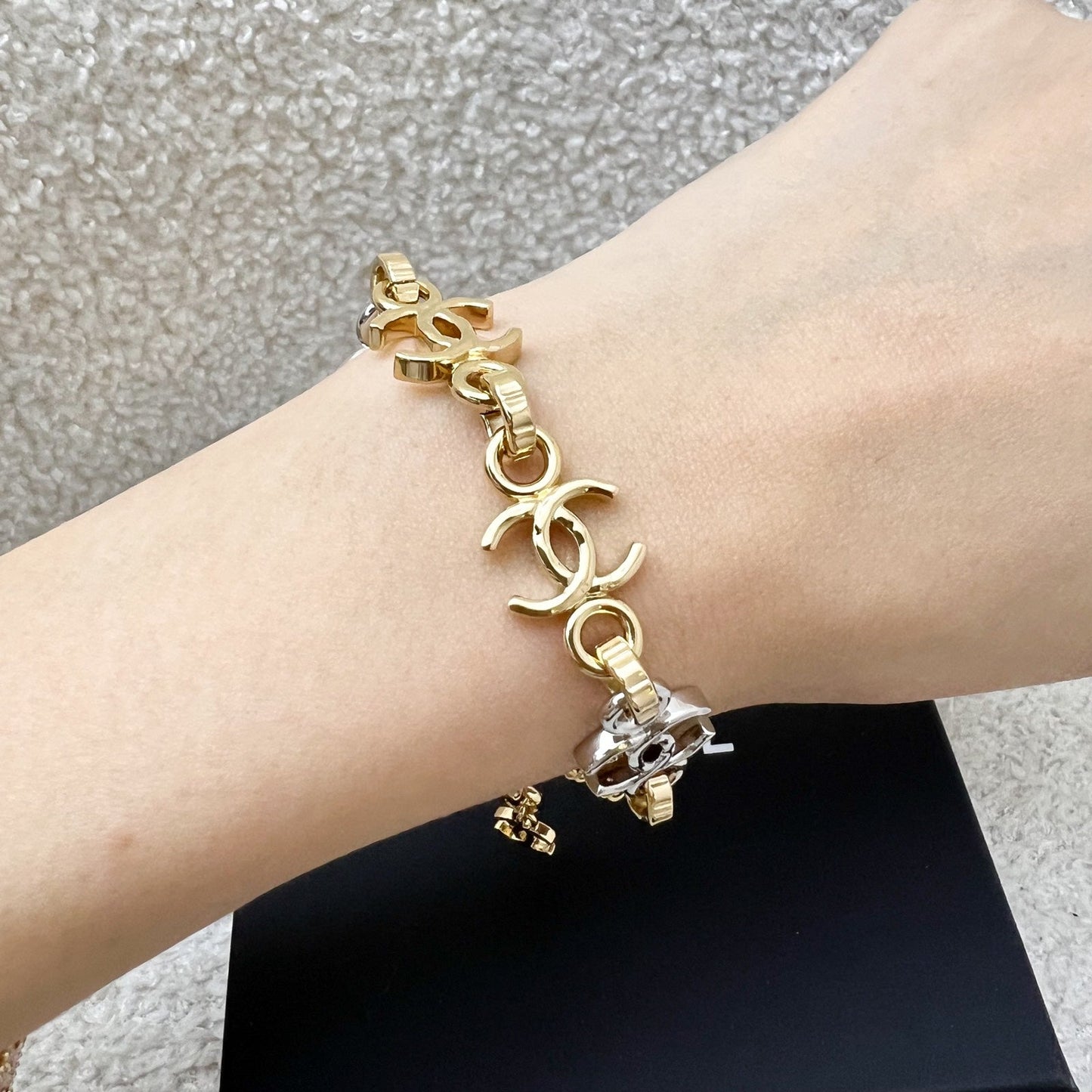 Chanel 26P CC Logos Bracelet in 2 Tone Gold and Silver HW