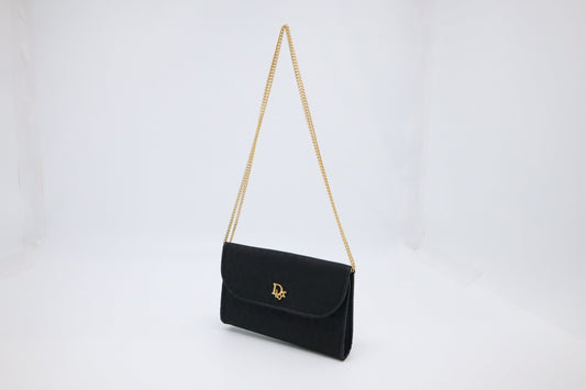 Dior Trotter Shoulder Bag In Canvas Black