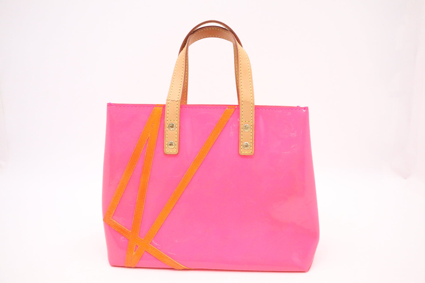 Louis Vuitton x Robert Wilson Reade & Pink Orange PM Leather Vernis Handbag