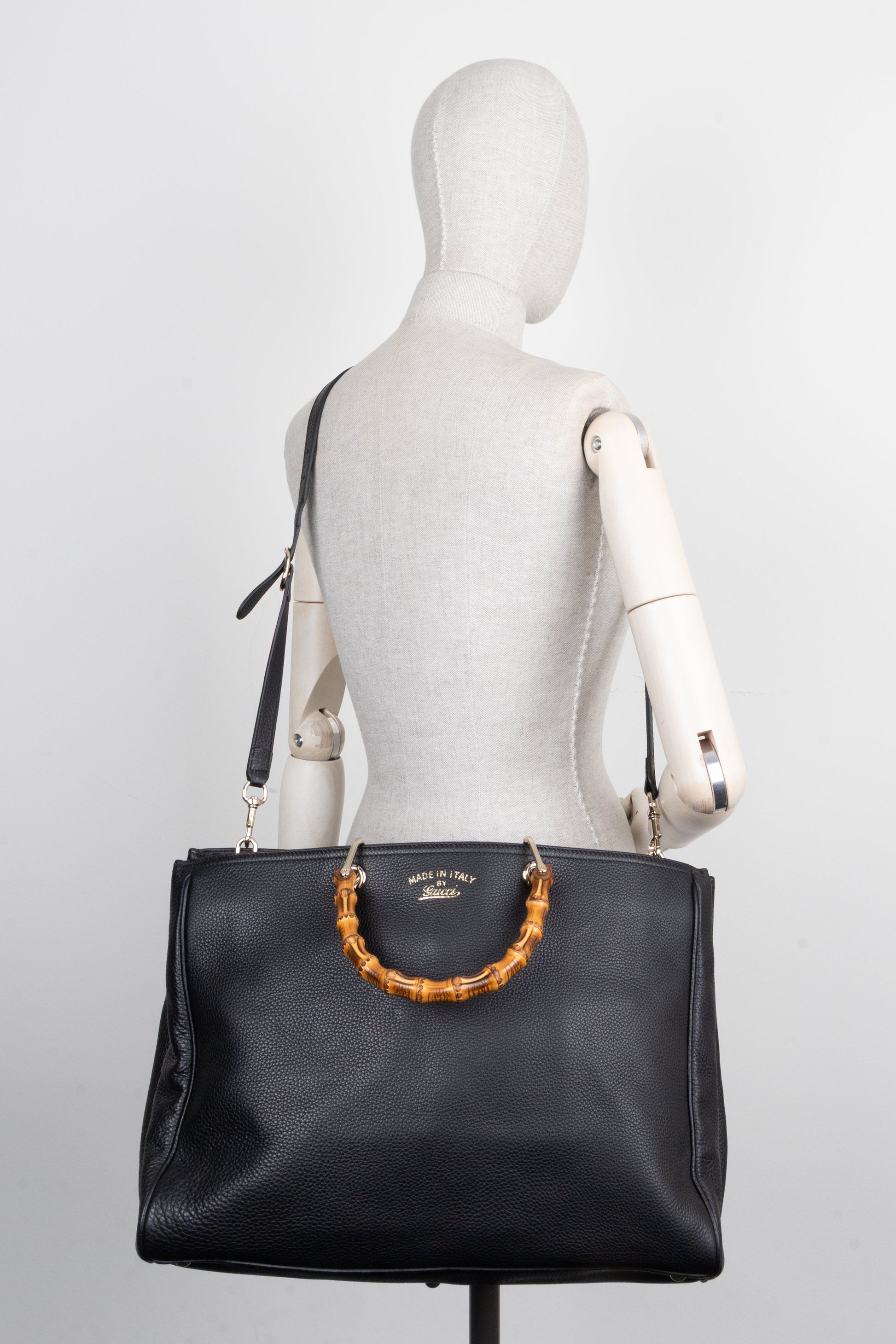 GUCCI Large Bamboo Tote Bag Black