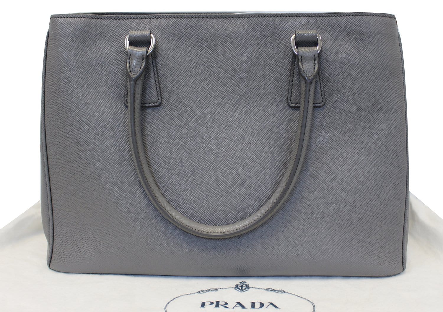 Prada Saffiano Executive Dark Grey Tote Shoulder Bag