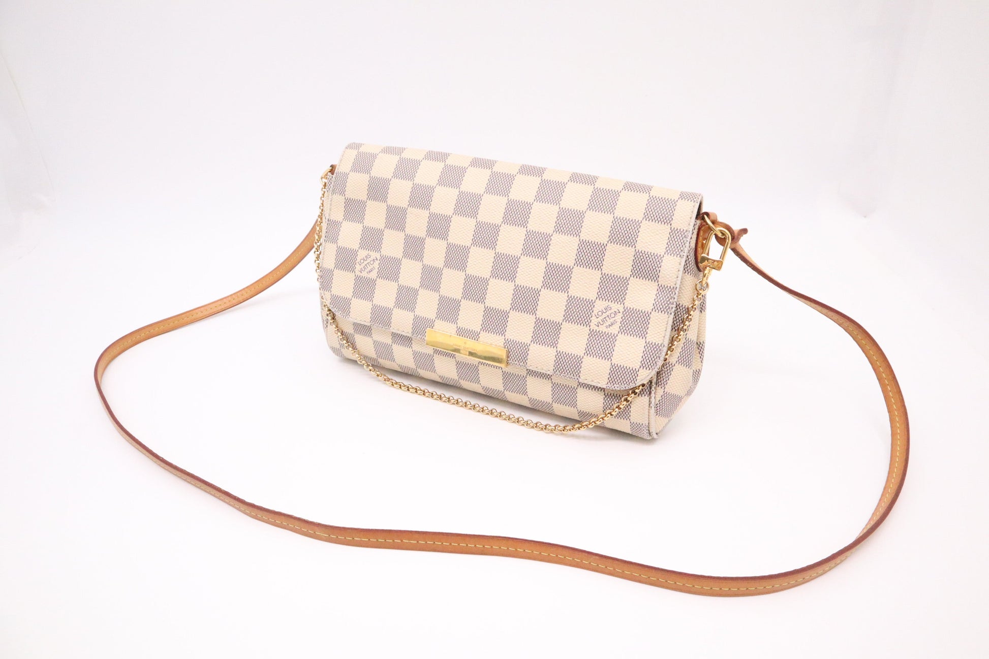 Louis Vuitton Favorite MM Azur Damier Canvas Handbag