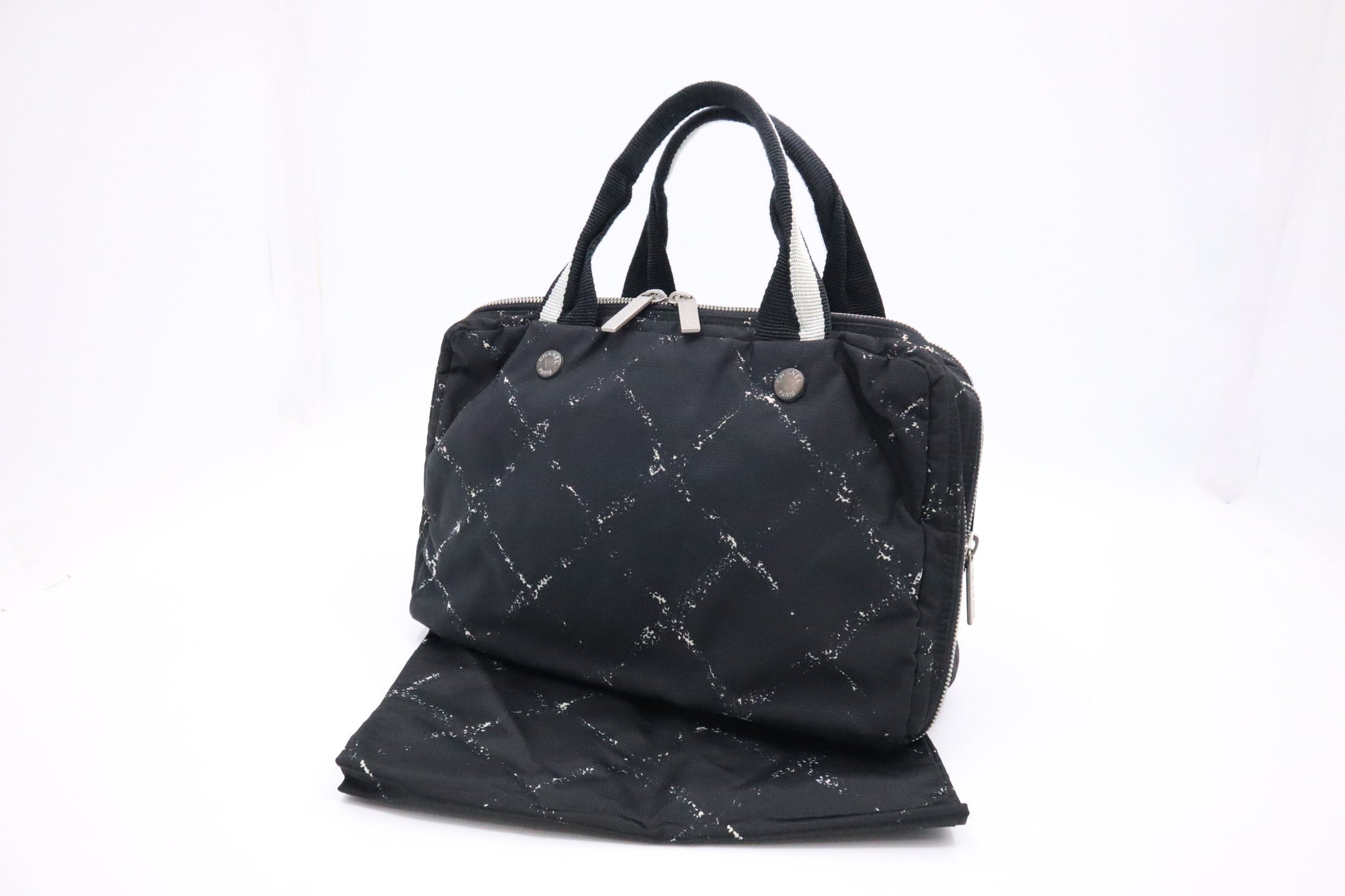 Chanel Line Nylon Black Travel Bag