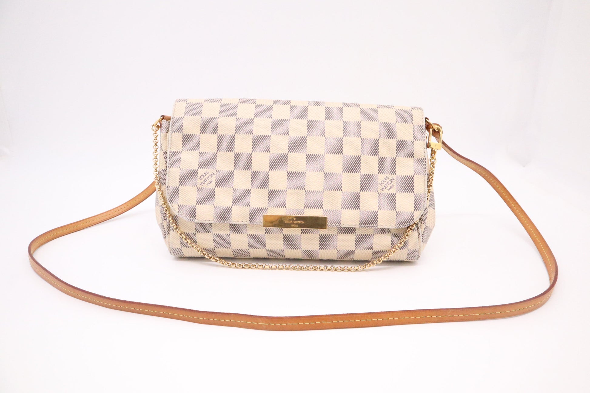 Louis Vuitton Favorite MM Azur Damier Canvas Handbag