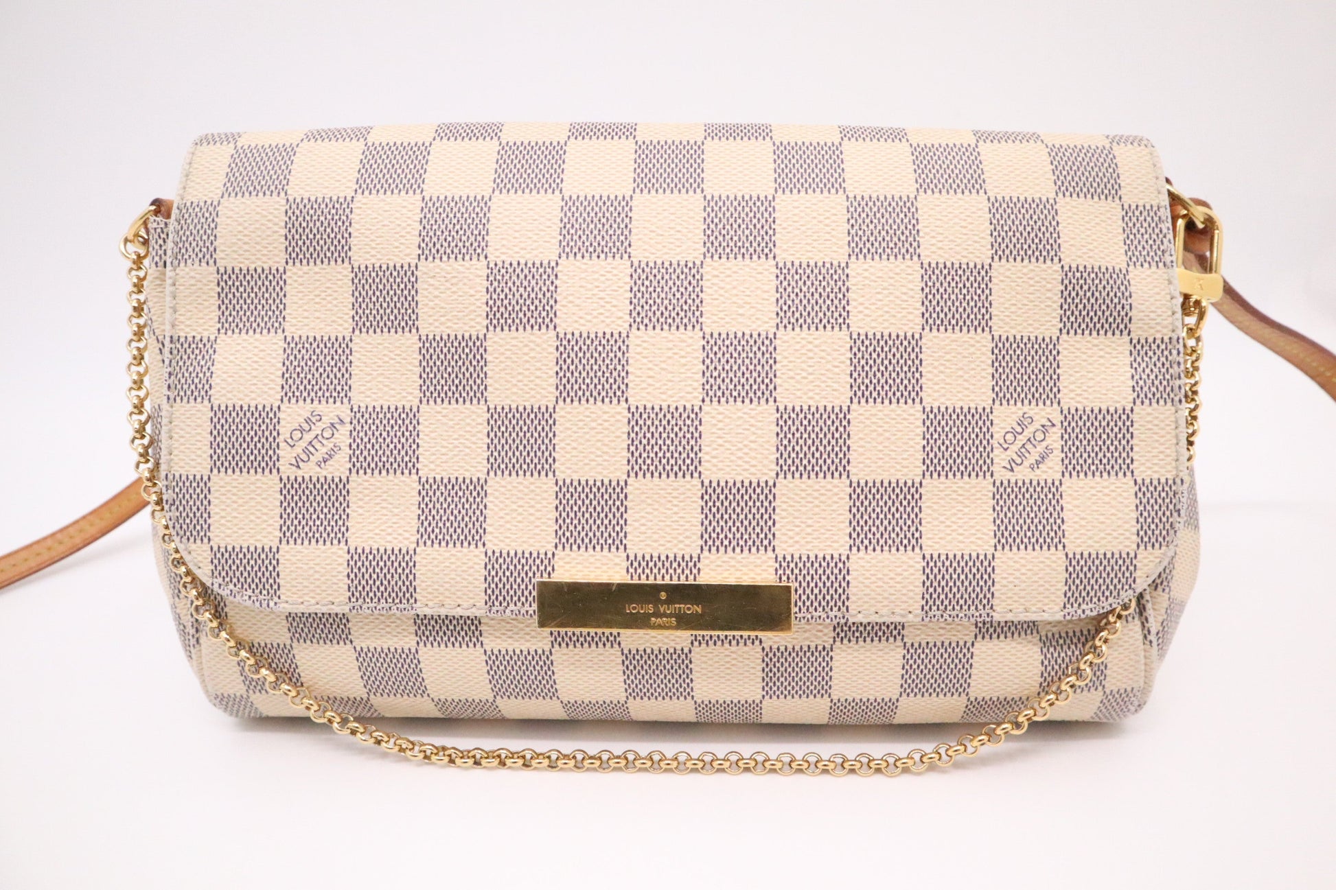Louis Vuitton Favorite MM Azur Damier Canvas Handbag