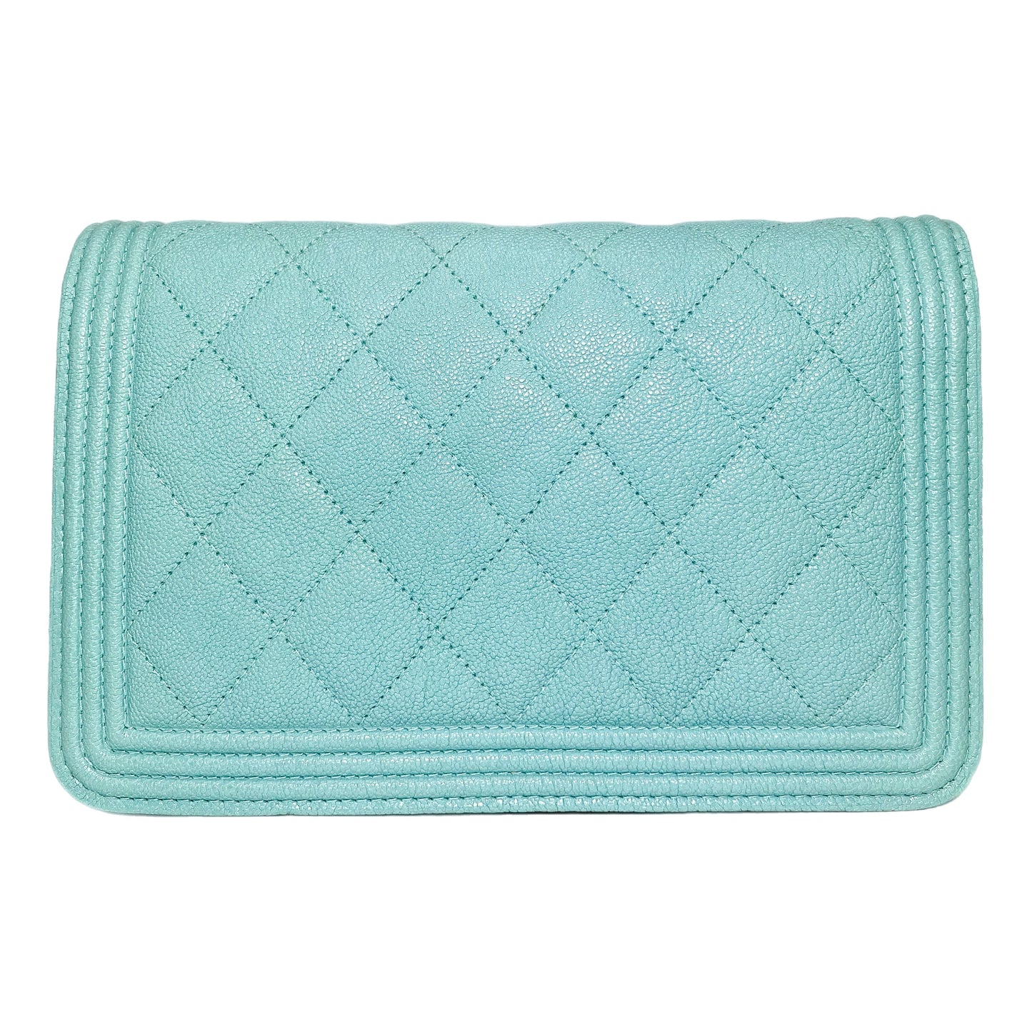 Chanel Tiffany Blue Boy Wallet on Chain