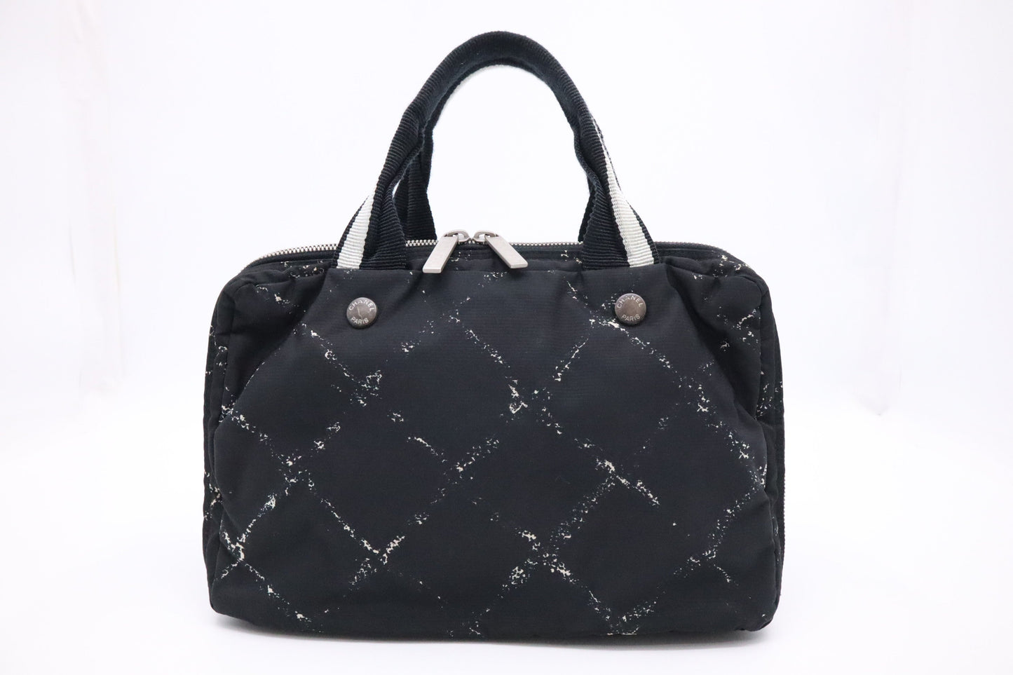 Chanel Line Nylon Black Travel Bag