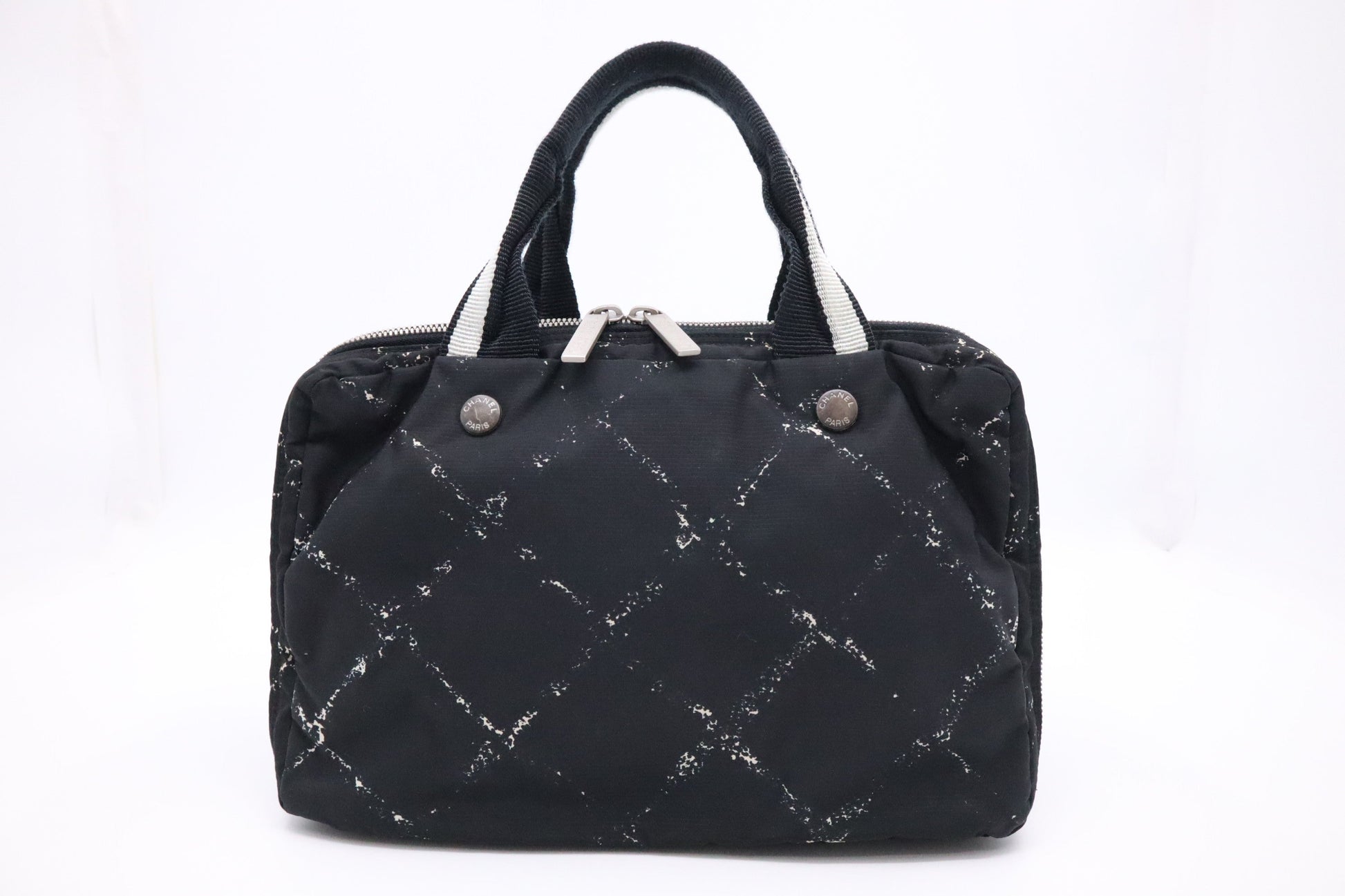 Chanel Line Nylon Black Travel Bag