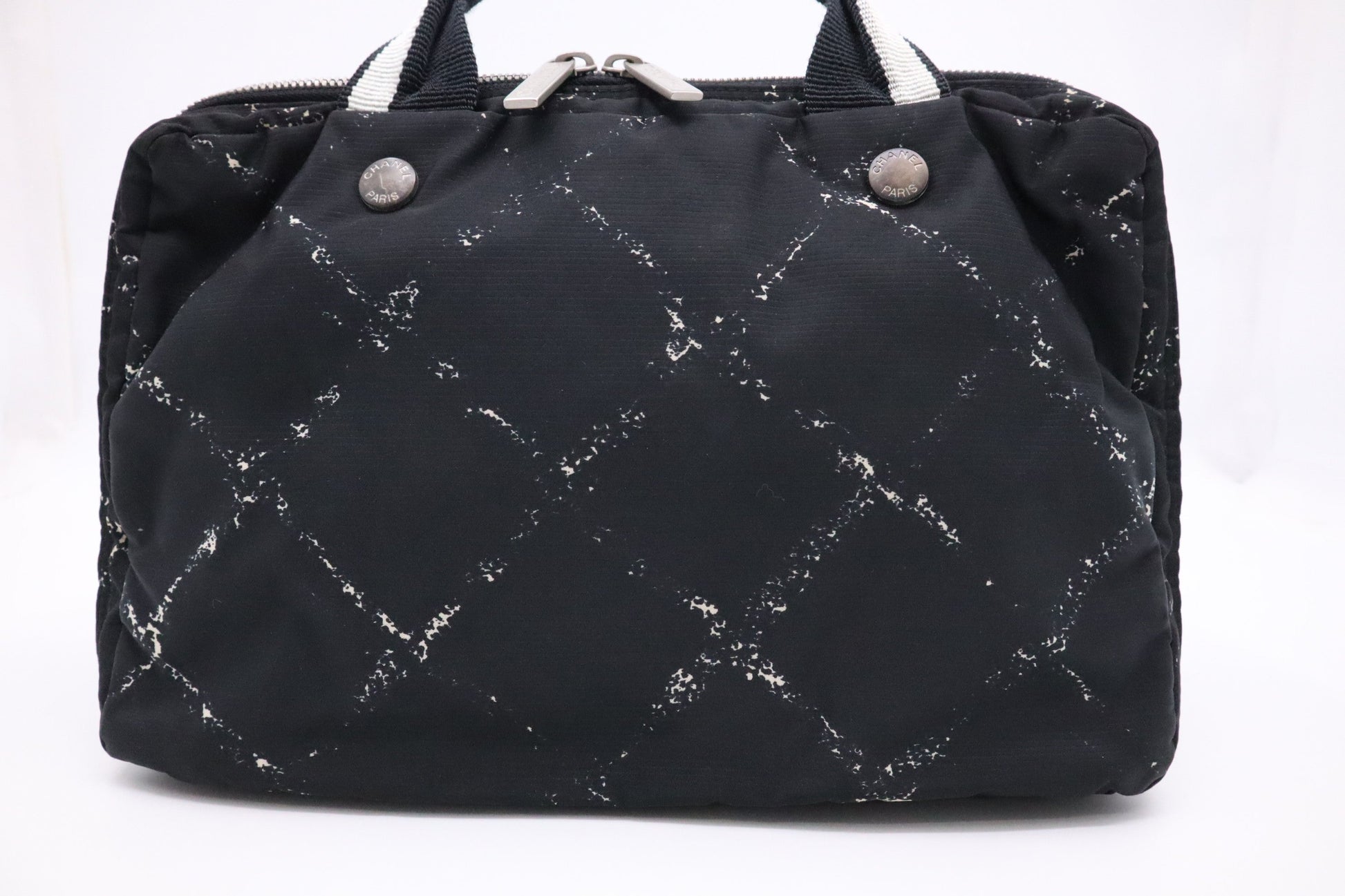 Chanel Line Nylon Black Travel Bag