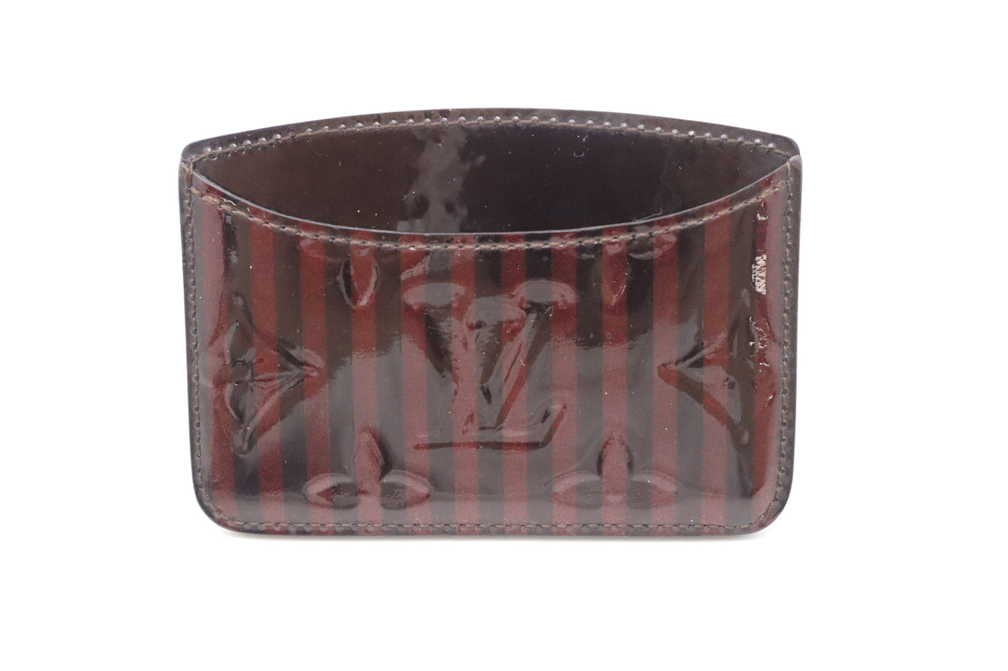 Louis Vuitton Card Purple Rayures Vernis Leather Wallet Case