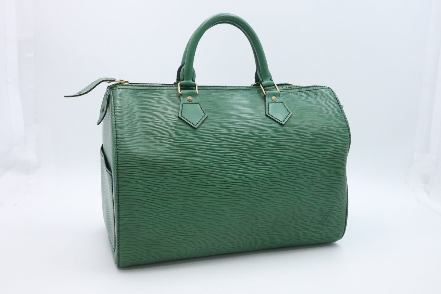Louis Vuitton Speedy 30 Green Leather Epi Handbag Epi Leather