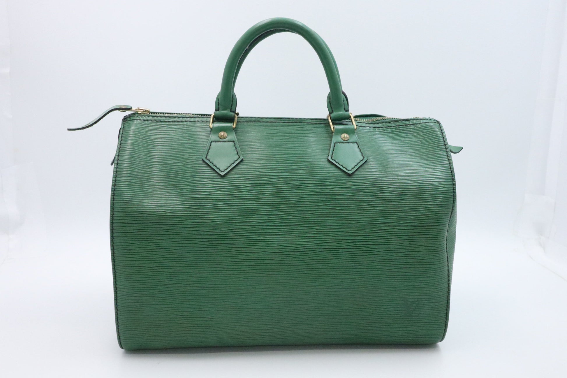 Louis Vuitton Speedy 30 Green Leather Epi Handbag Epi Leather