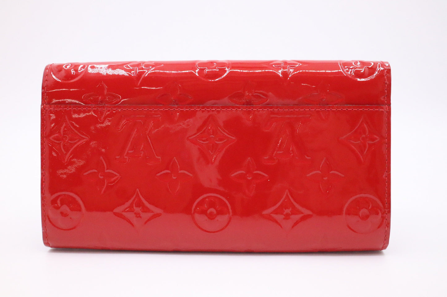 Louis Vuitton Sarah Red Leather Vernis Wallet Case Vernis Leather