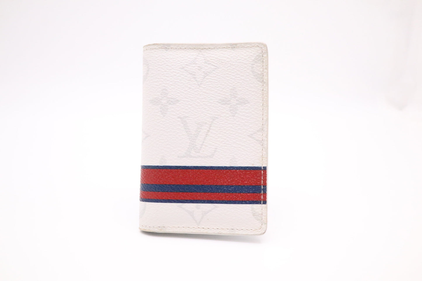 Louis Vuitton Card Monogram Canvas White Wallet Case