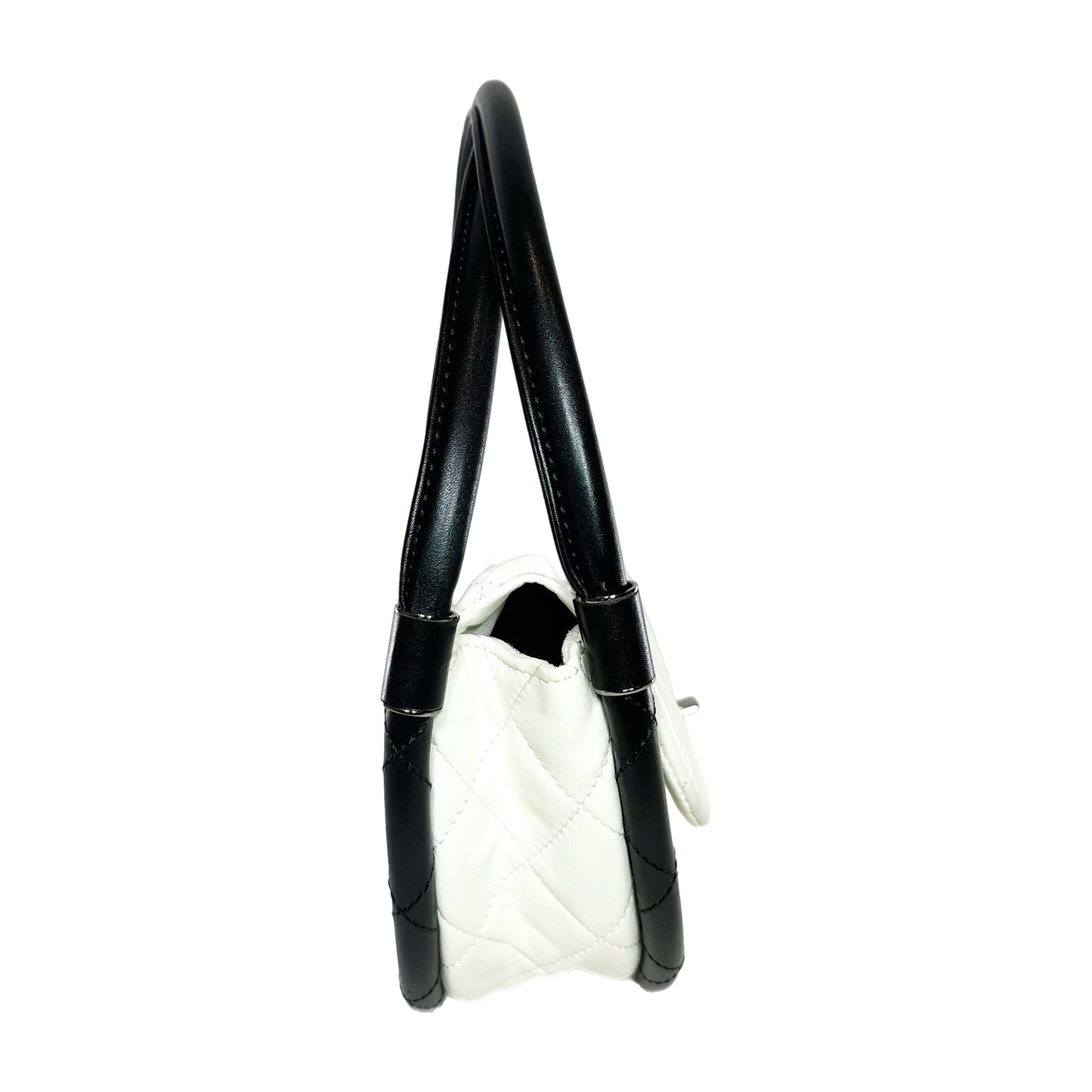 Chanel White Black Hula Hoop Bag