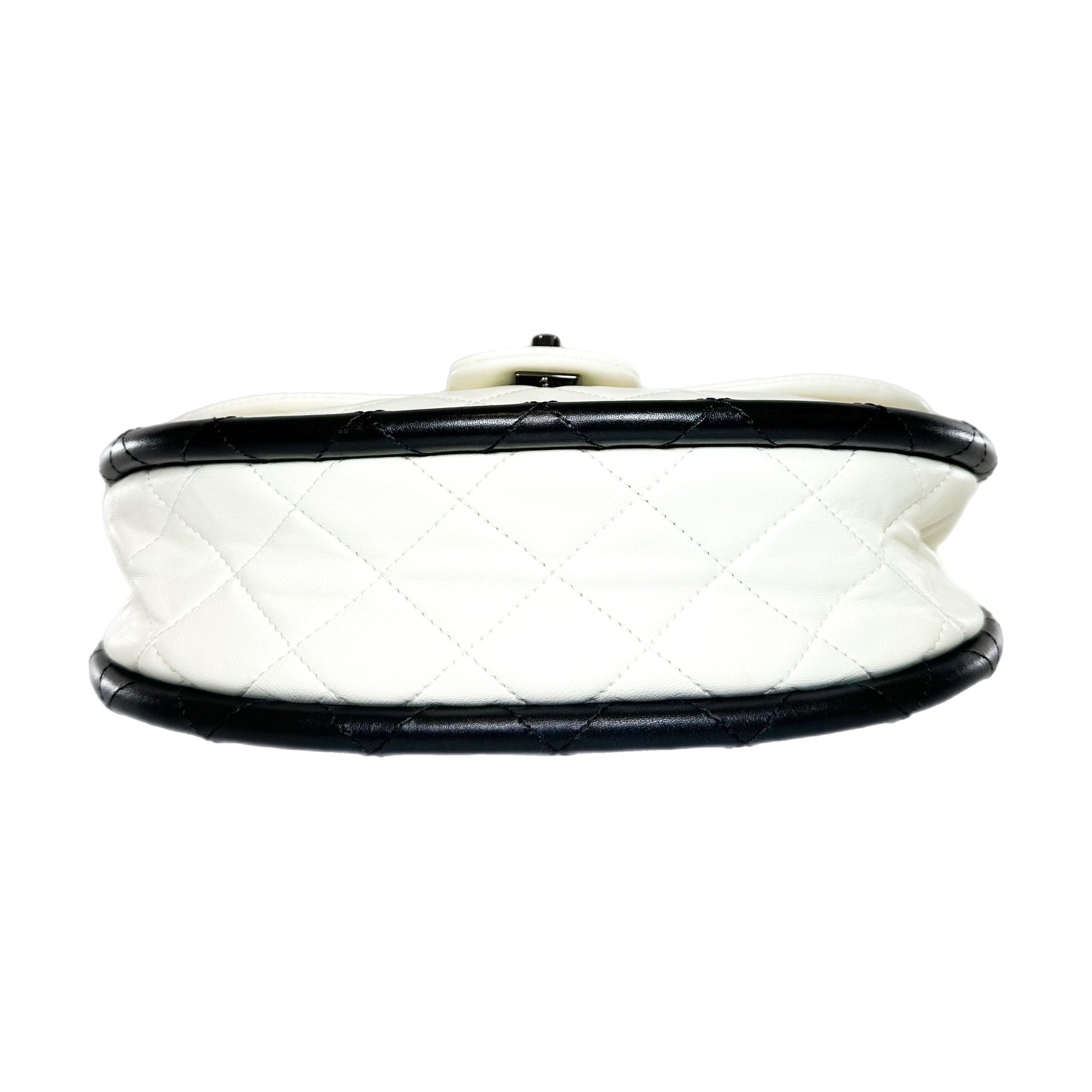 Chanel White Black Hula Hoop Bag