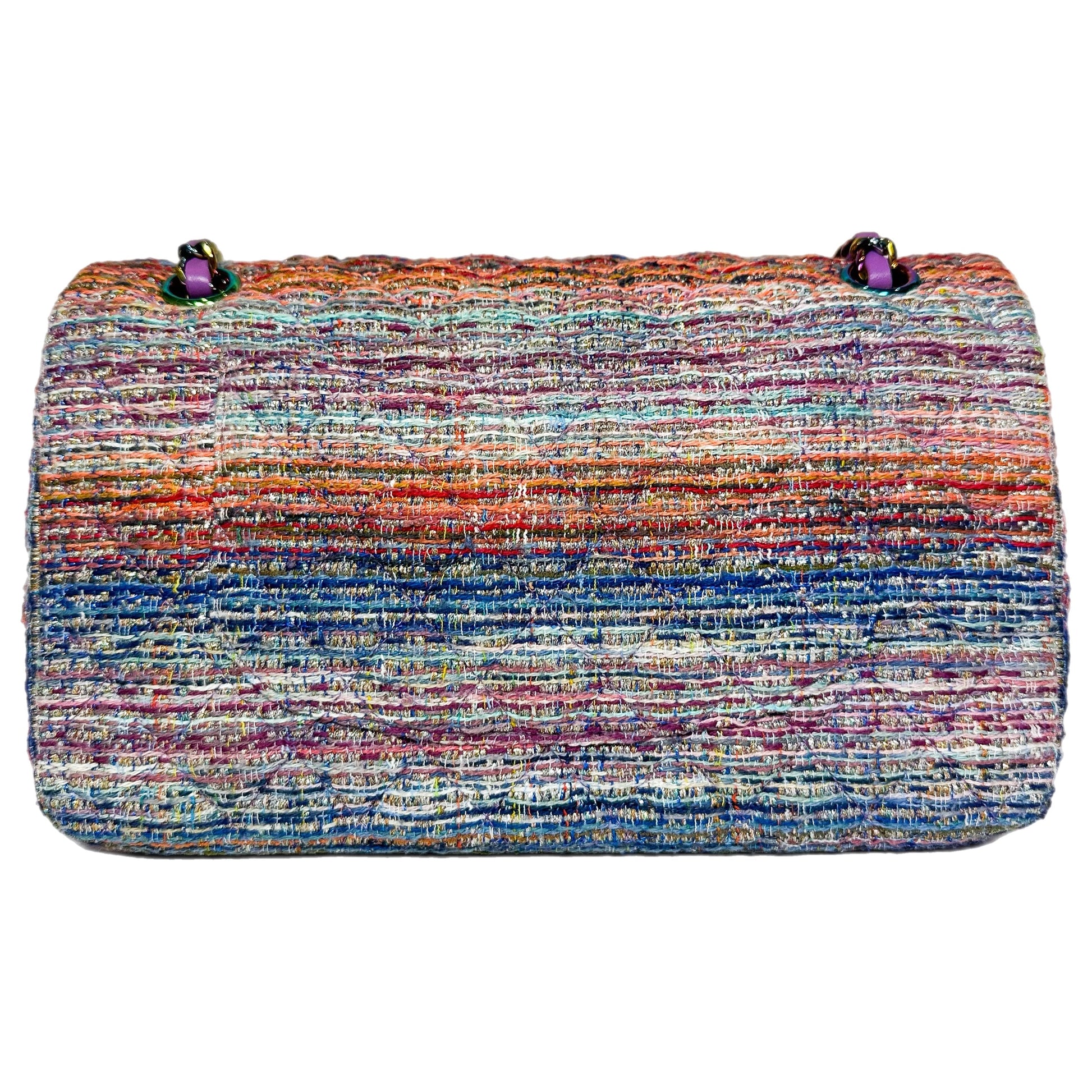 Chanel Multicolor Rainbow Chain Double Flap Bag