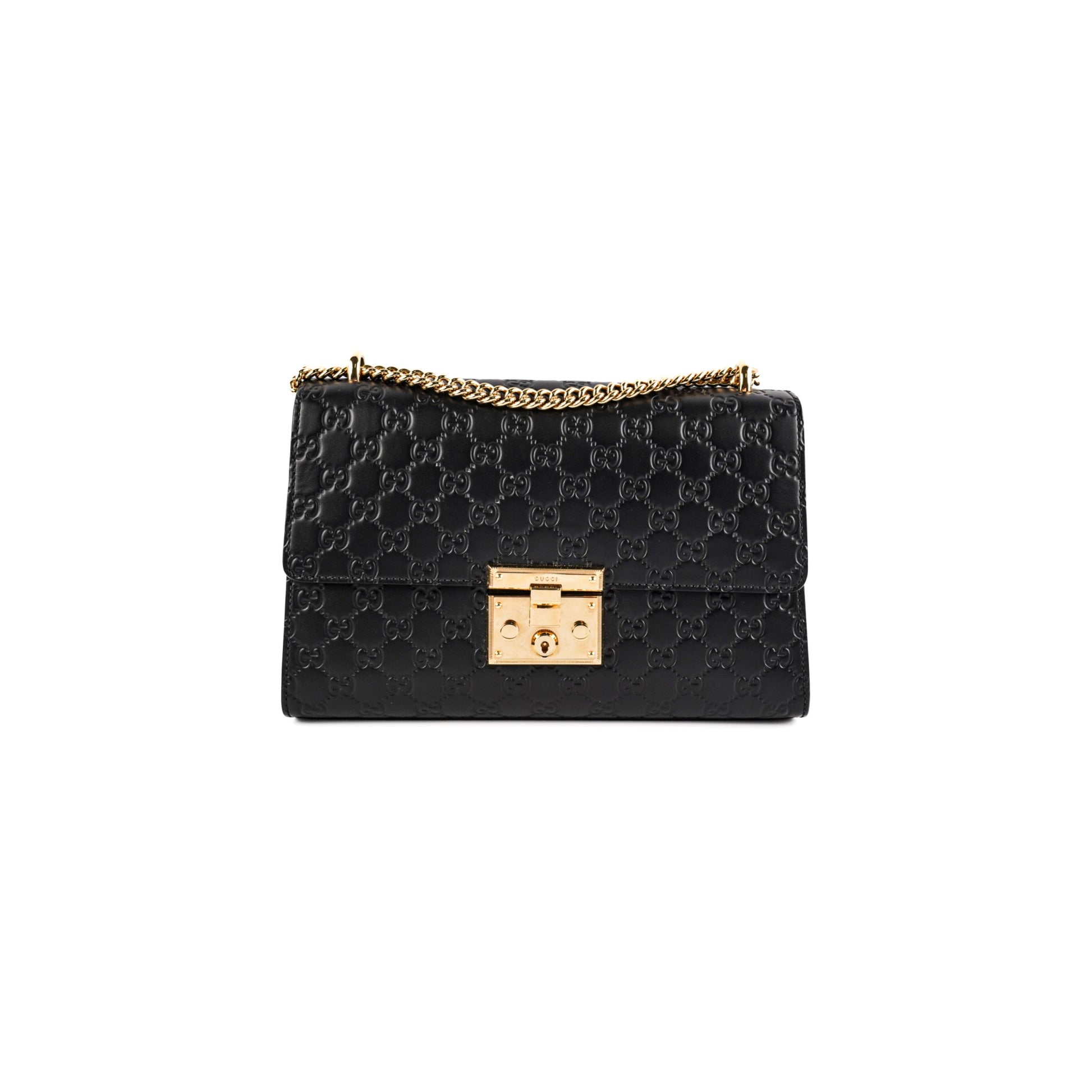 Gucci Deal Of The Week Padlock Signature Shoulder Black Medium Shoulder Bag