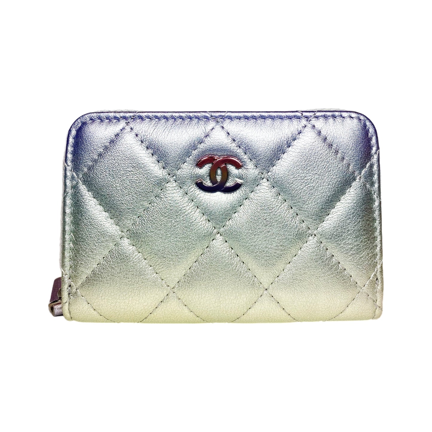 Chanel Gradient Metallic Zip Around Coin Purse