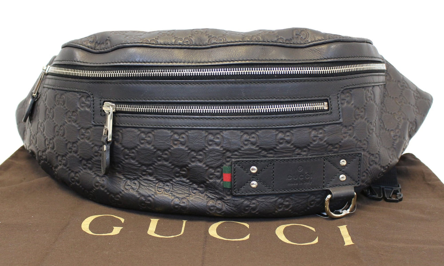 Gucci ssima Waist Crossbody Bag Leather Black