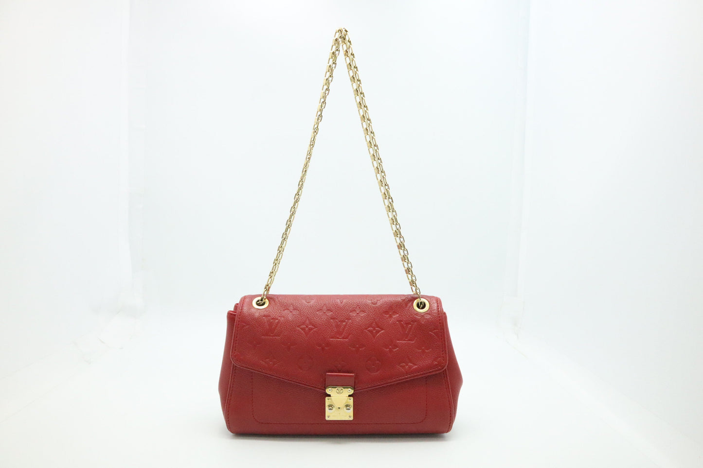 Louis Vuitton Saint Germain Red PM Leather Empreinte Handbag