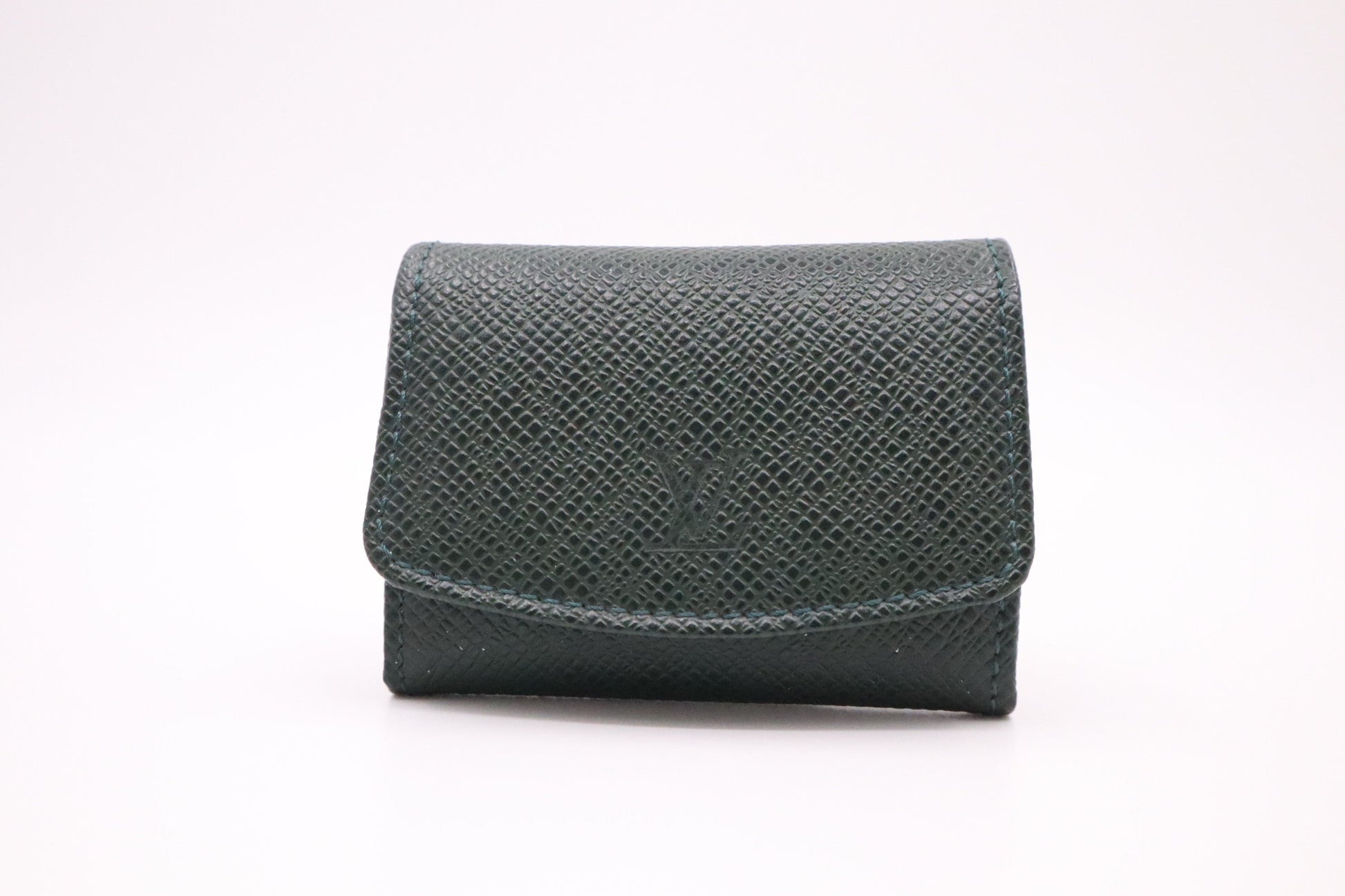 Louis Vuitton Cuff Links Taiga Leather Green Handbag