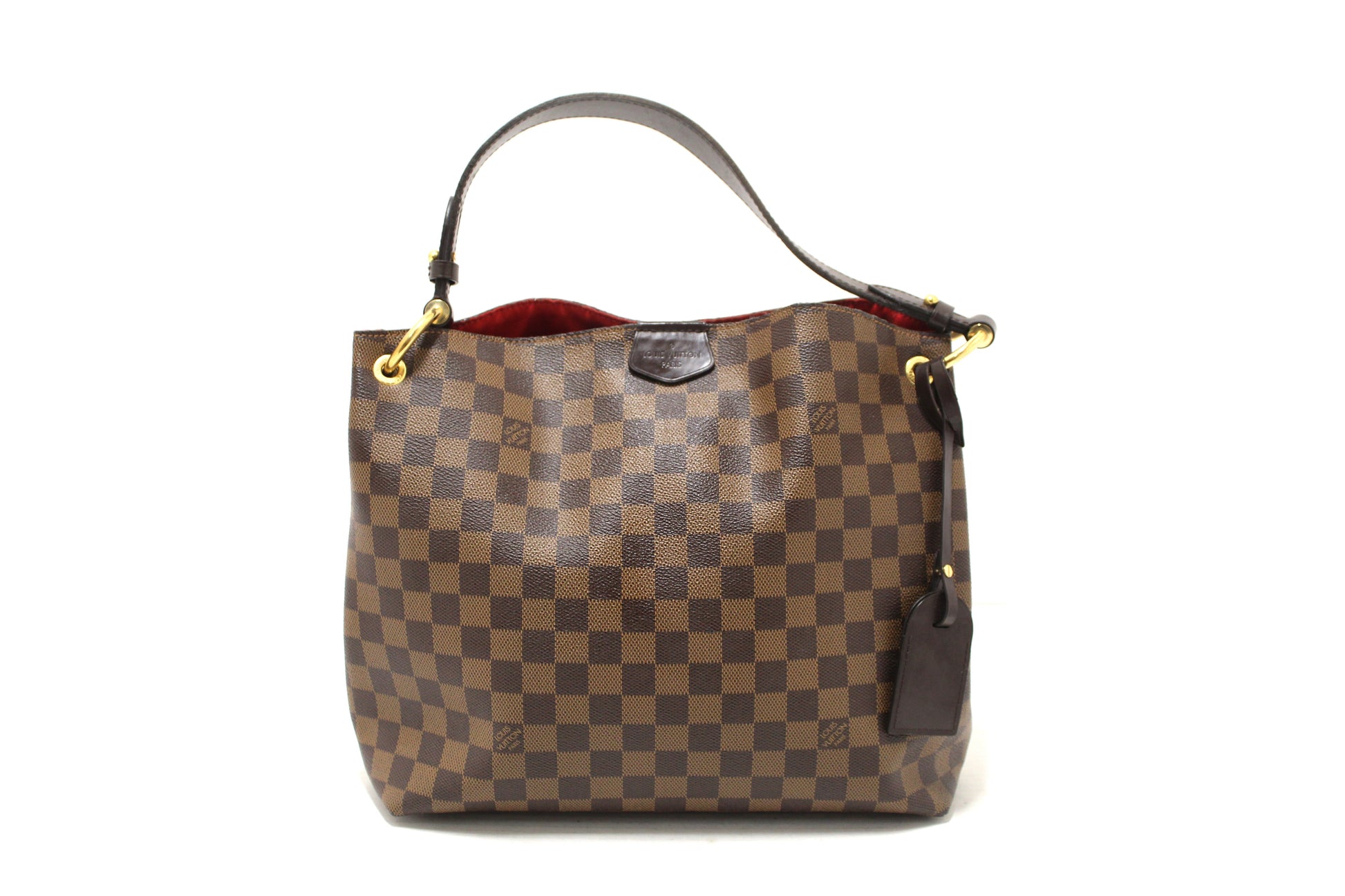 Louis Vuitton Damier Ebene Canvas Graceful PM Tote Shoulder Bag