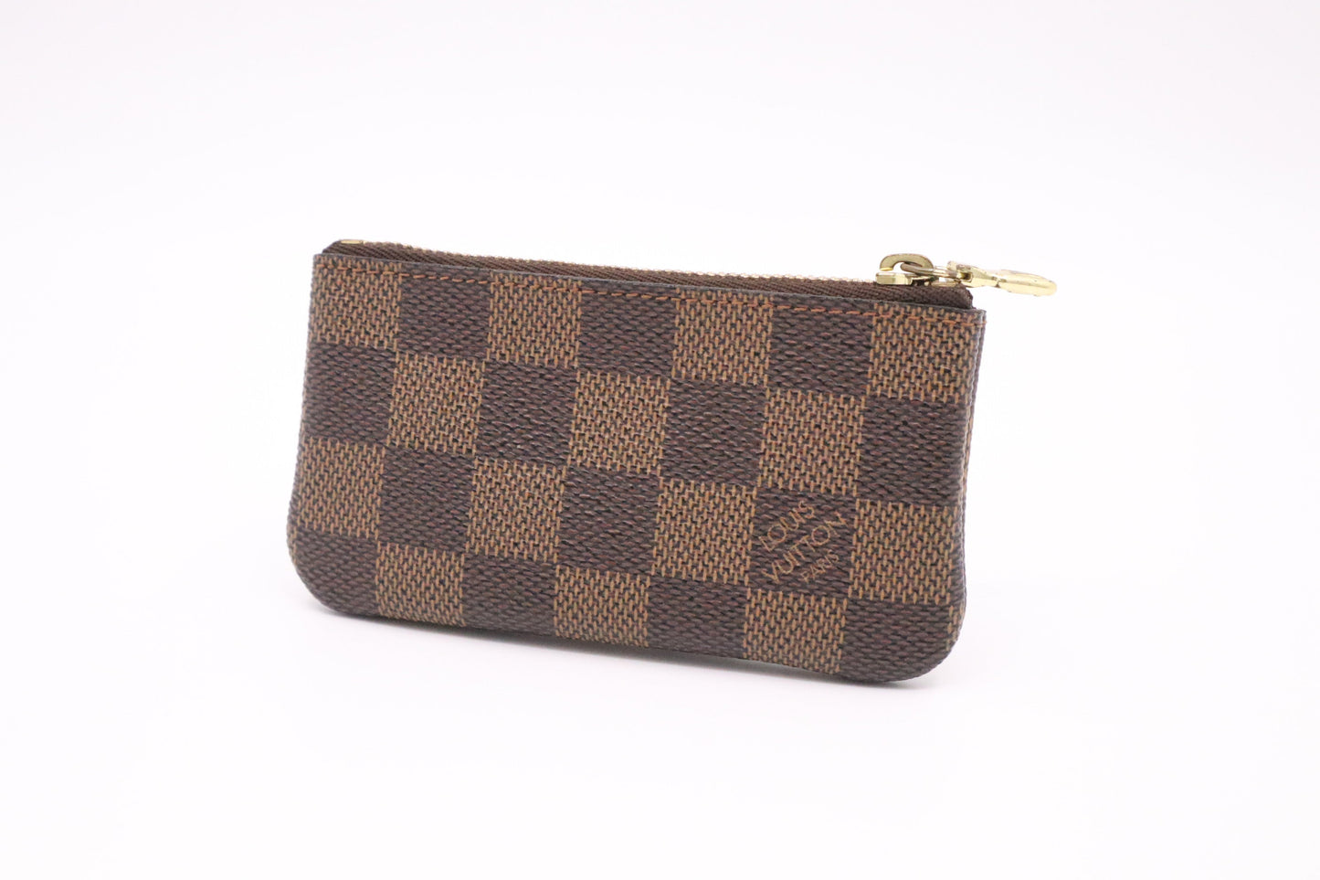 Louis Vuitton Pochette Cles Ebene Damier Canvas Wallet Case
