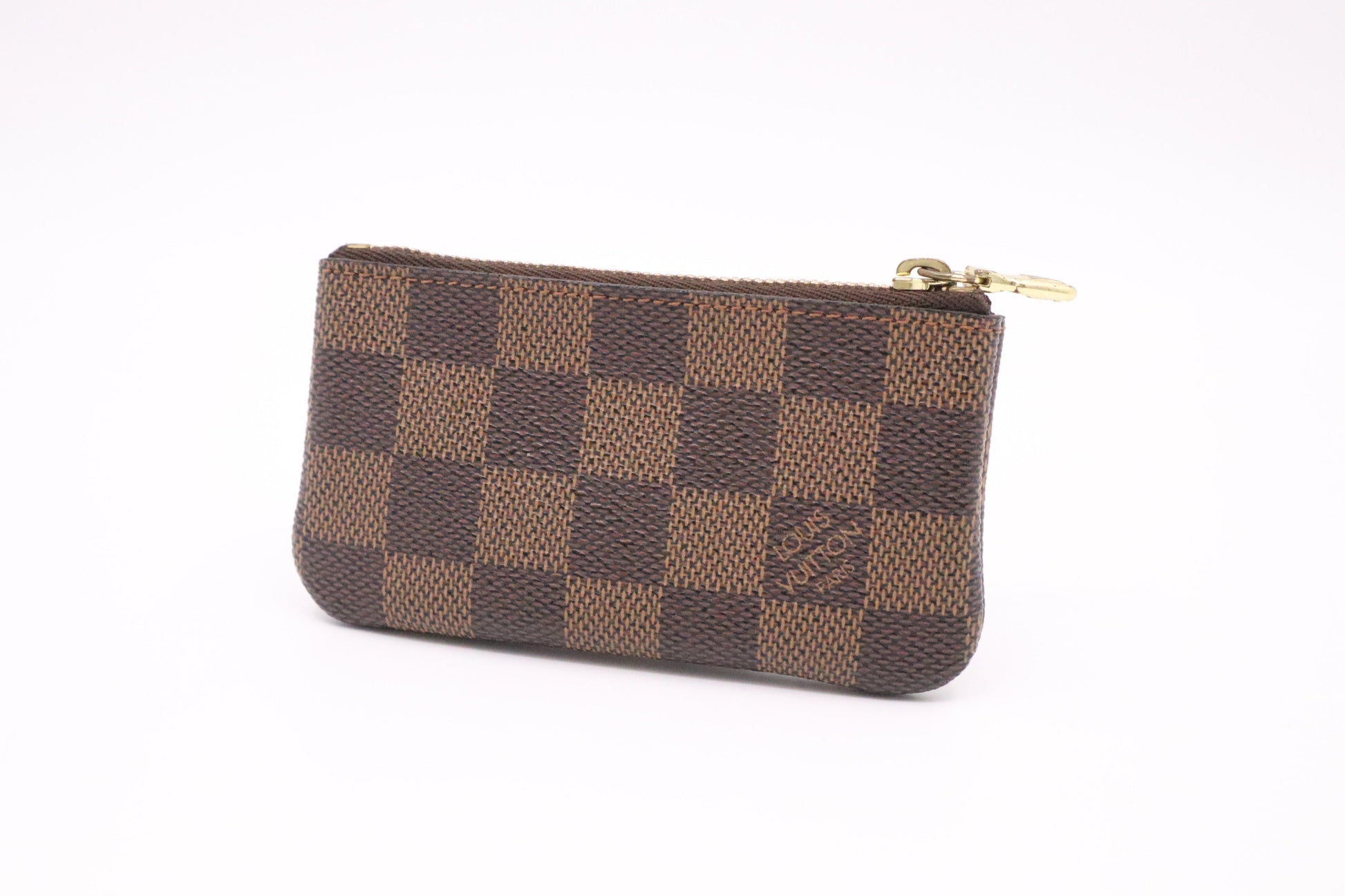 Louis Vuitton Pochette Cles Ebene Damier Canvas Wallet Case