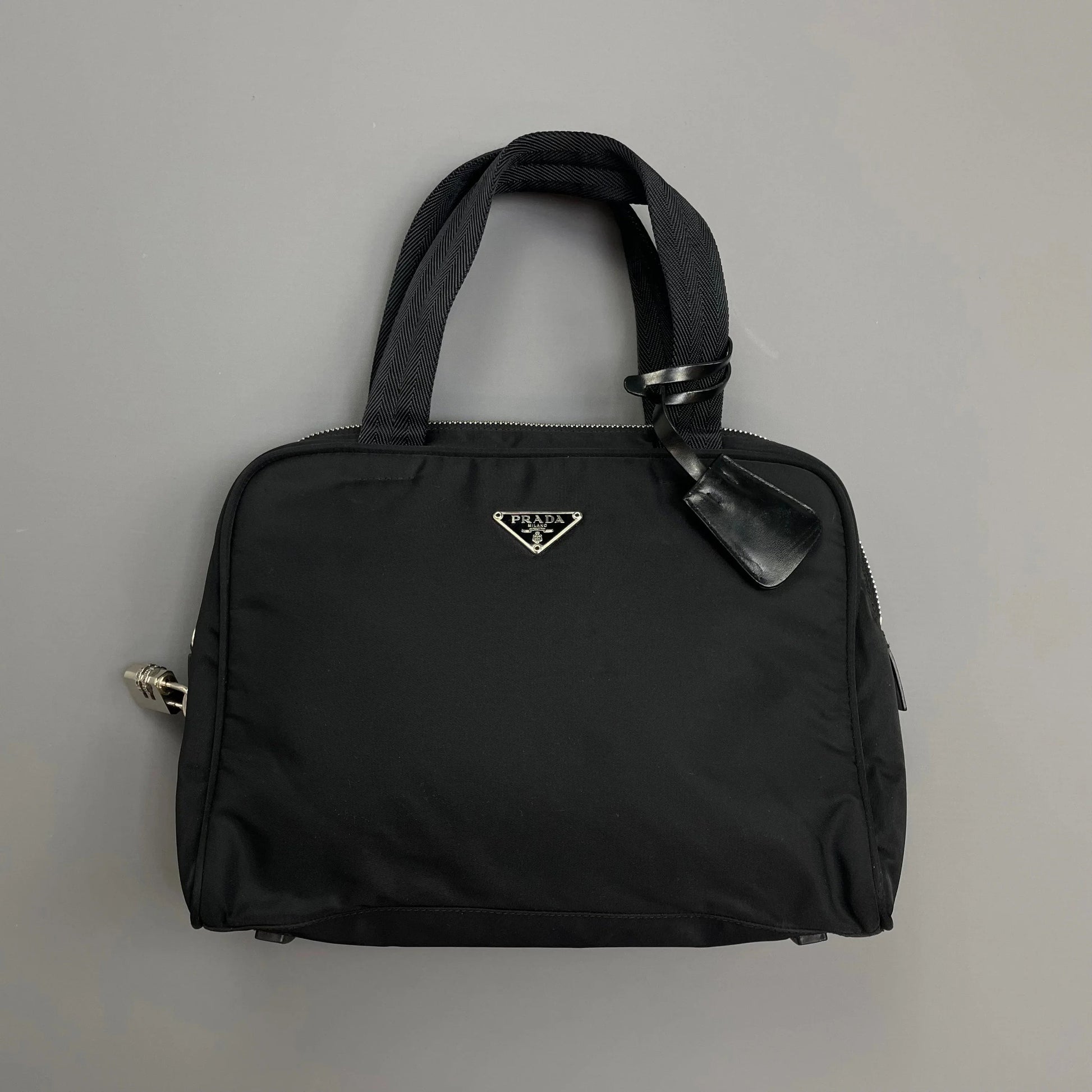 Prada Handbag Tessuto Padlock Nylon Black
