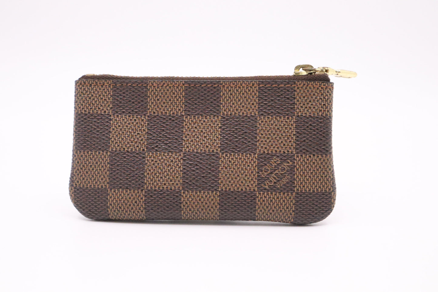 Louis Vuitton Pochette Cles Ebene Damier Canvas Wallet Case