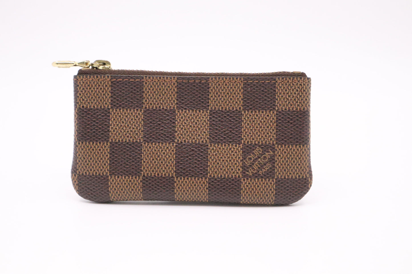 Louis Vuitton Pochette Cles Ebene Damier Canvas Wallet Case