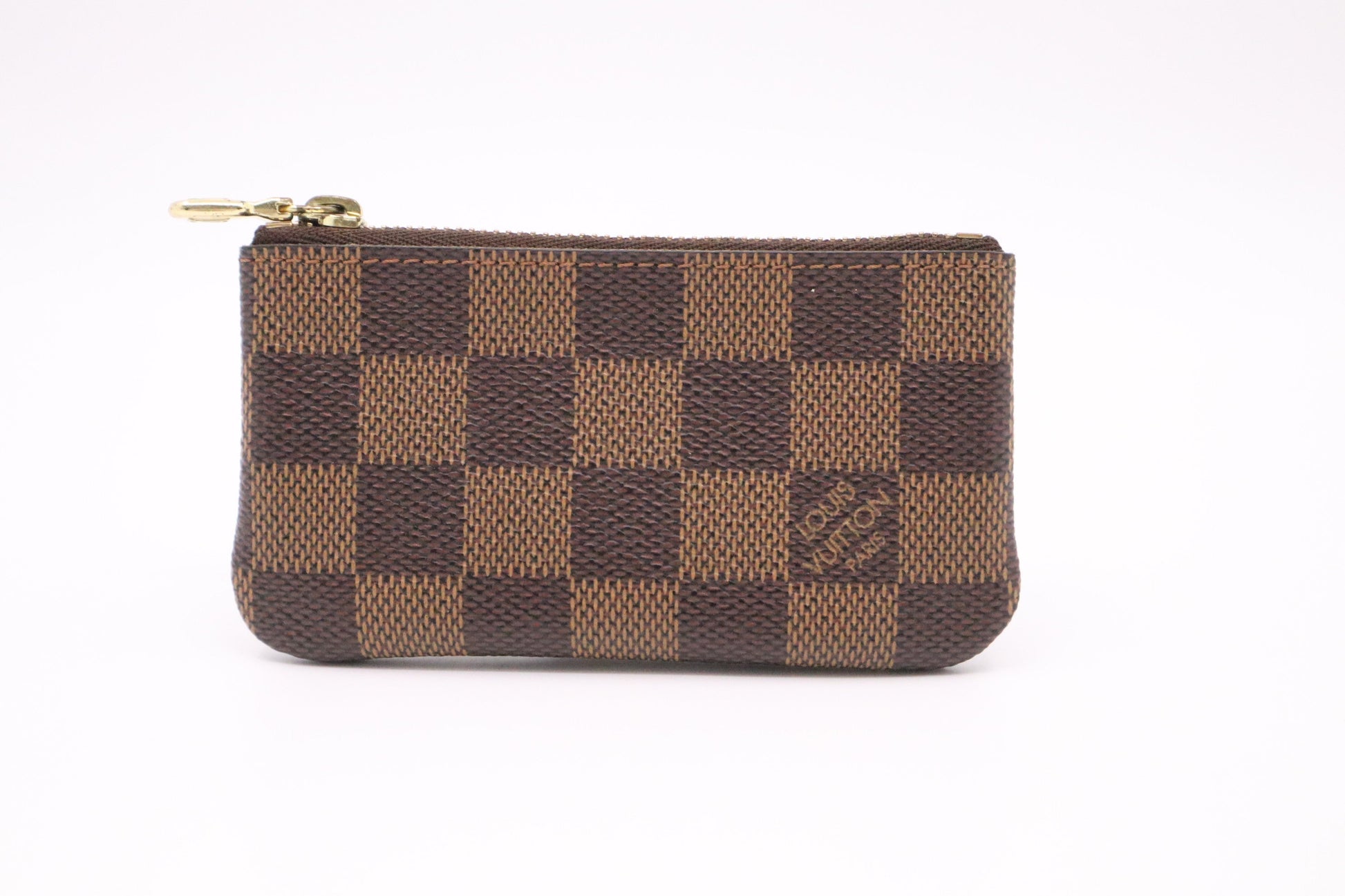 Louis Vuitton Pochette Cles Ebene Damier Canvas Wallet Case