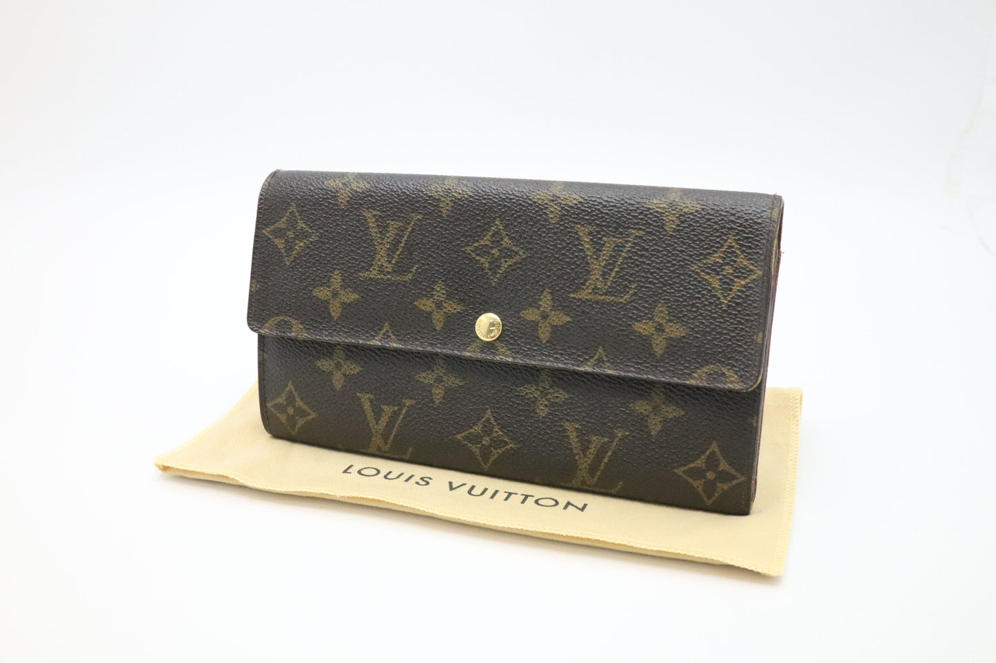Louis Vuitton Sarah Monogram Canvas Wallet Case Canvas 4