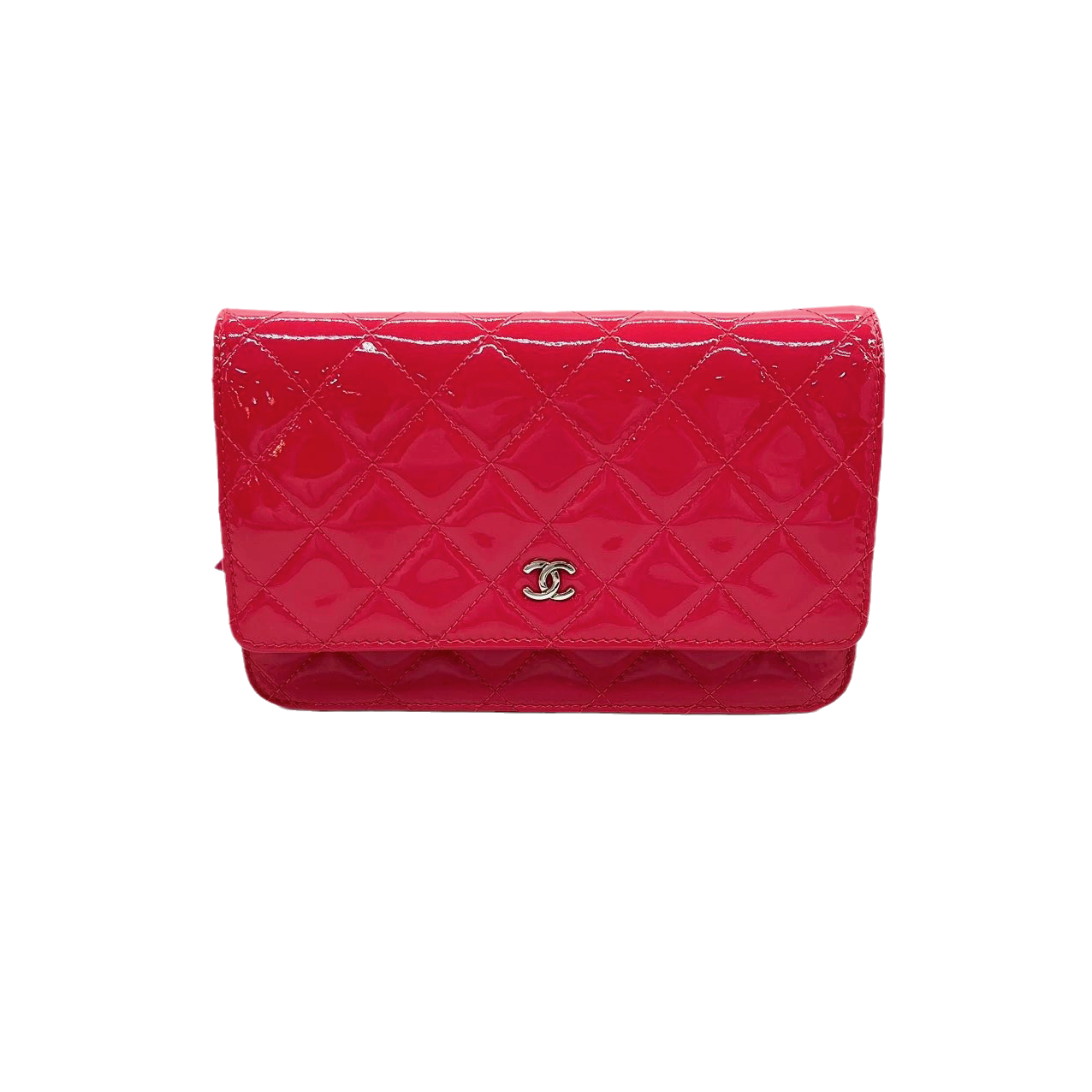 Chanel Classic WOC on Fuchsia Patent Leather Wallet Case