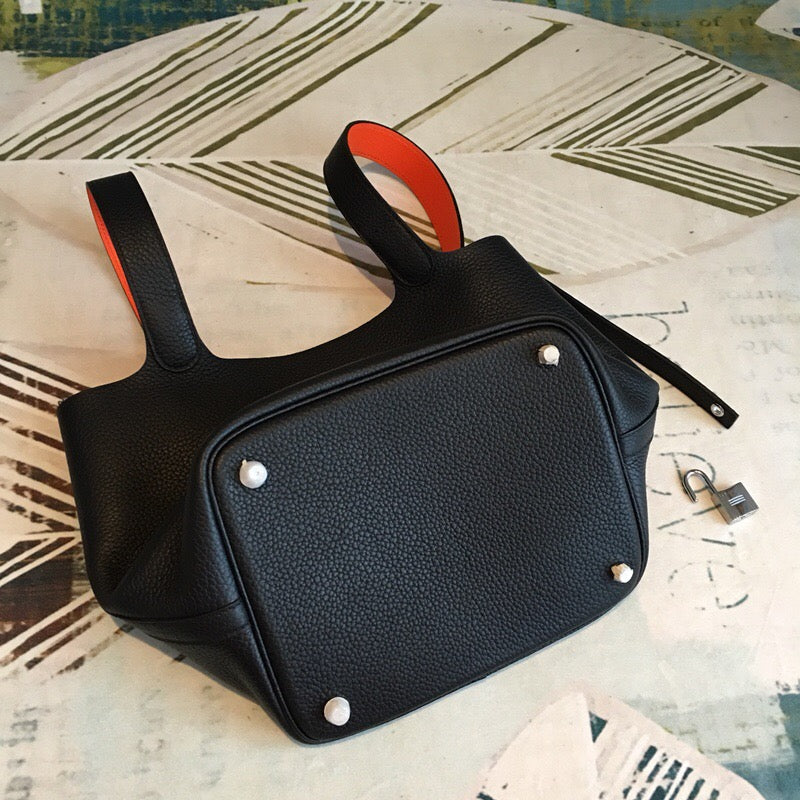 Top Quality Picotin Lock Clementop Quality Palladium Black Travel Bag