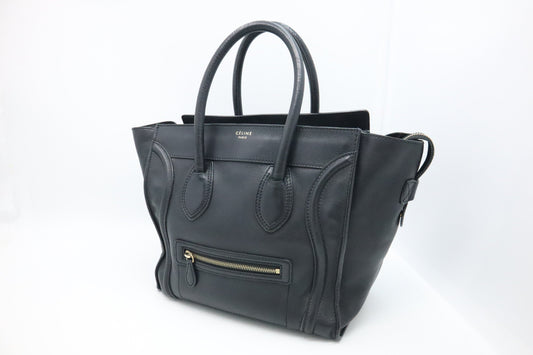 Celine Luggage In Handbag Leather Black Travel Bag