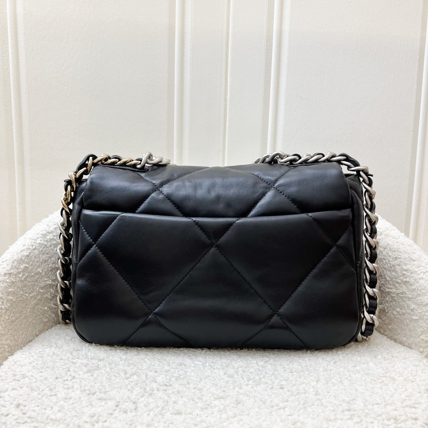 Chanel 19 Small Flap in Black Lambskin and 3 Tone Hardware,silver Turnlock ( ) Handbag