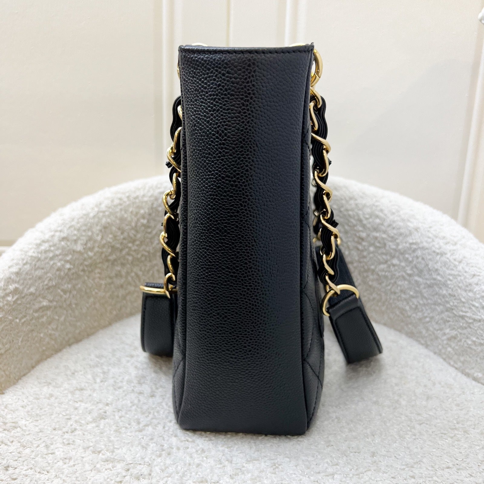 Chanel Petite Shopping Tote Pst in Black Caviar and Ghw ( )