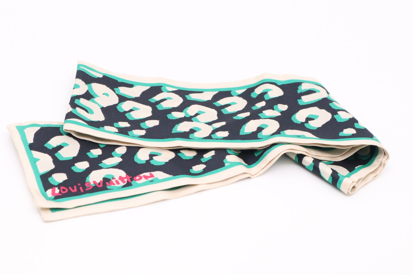 Louis Vuitton x Stephen Spro Bandeau Turquoise Leopard Handbag