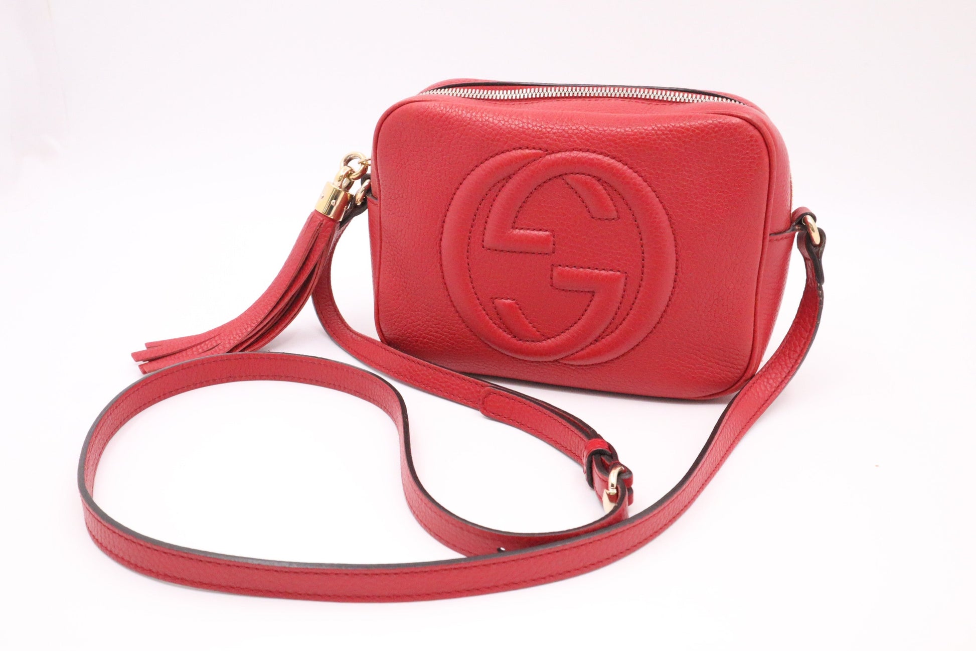 Gucci Soho Disco Leather Red Crossbody Bag