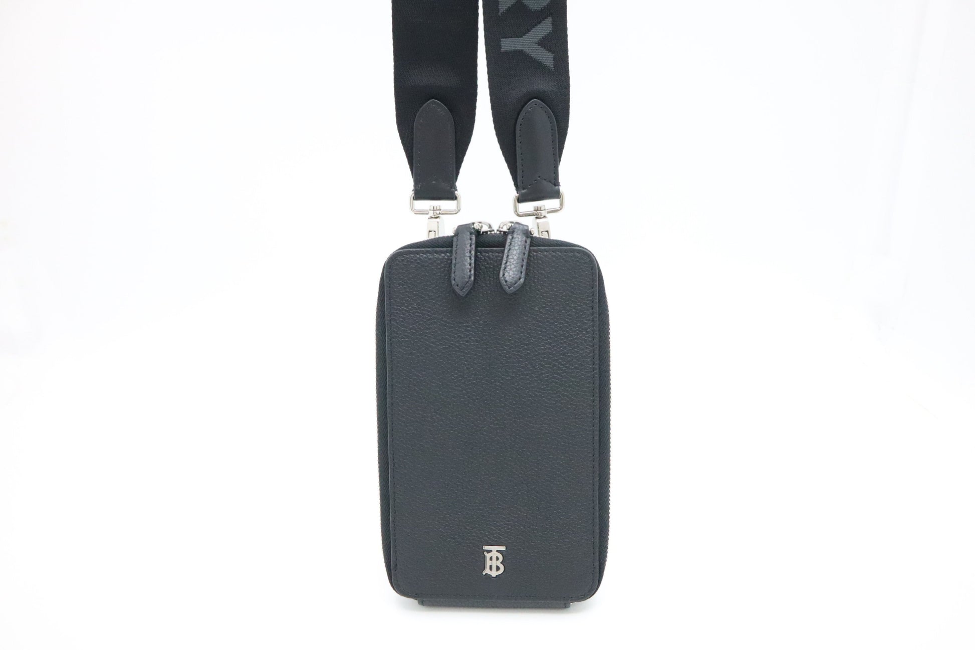 Burberry Phone Bag In Leather Black Travel Bag
