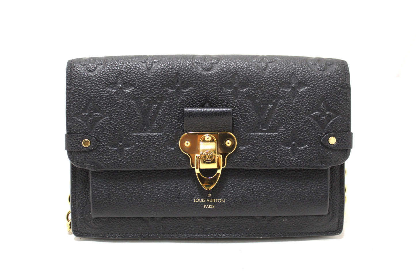 Louis Vuitton Black Monogram Empreinte Leather Vavin Chain Wallet Bag