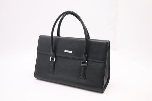 Burberry Handbag In Leather Black Travel Bag