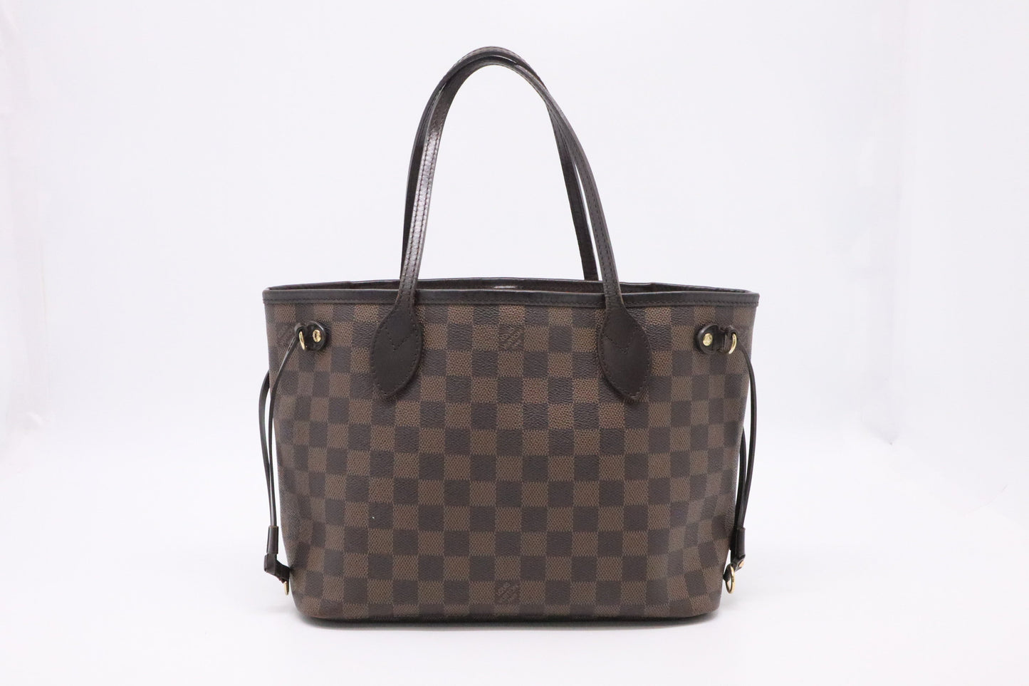 Louis Vuitton Neverfull PM Ebene Damier Canvas Tote Bag Ebene Canvas