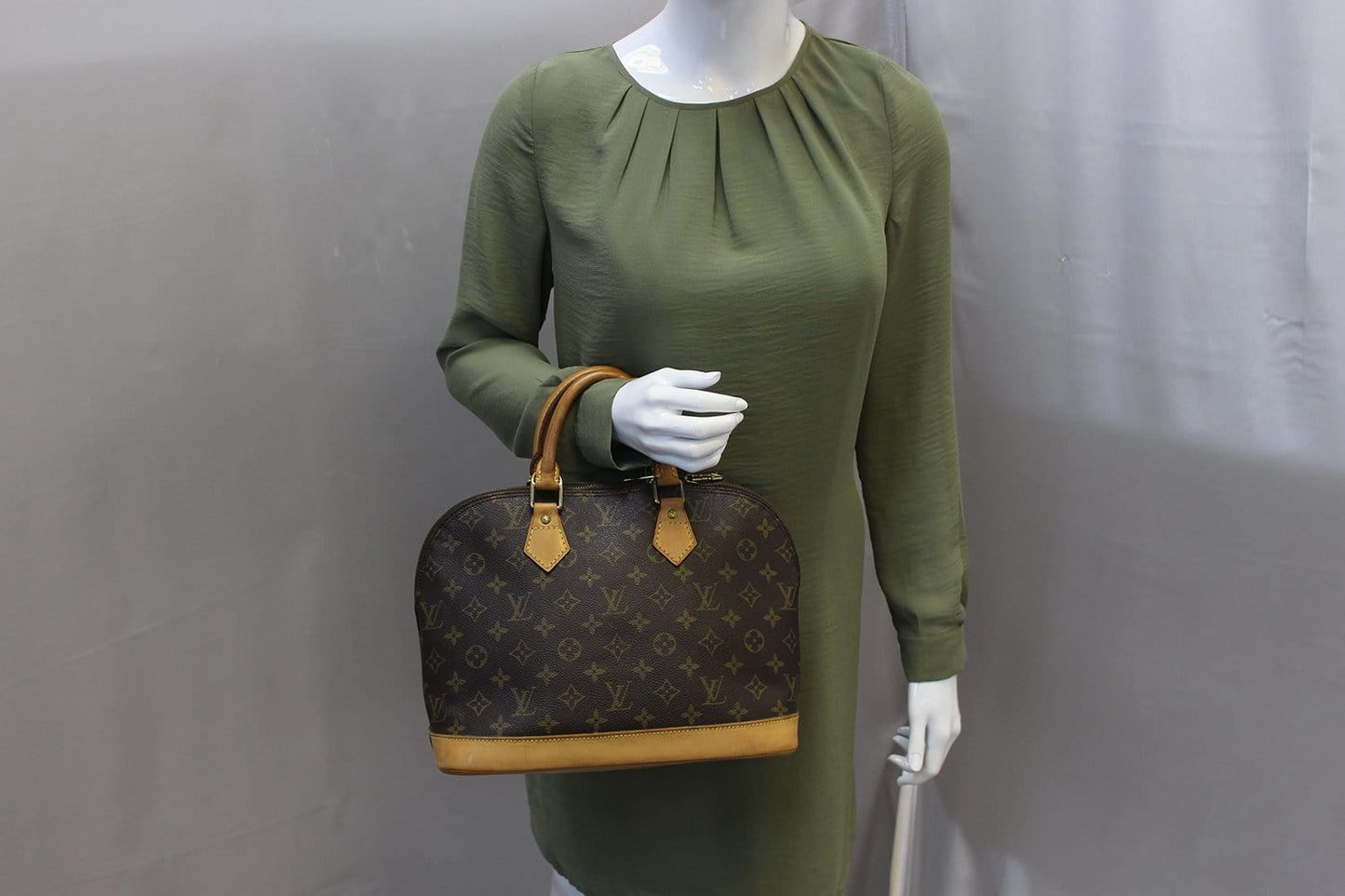 Louis Alma Satchel Bag Canvas Monogram Travel Bag