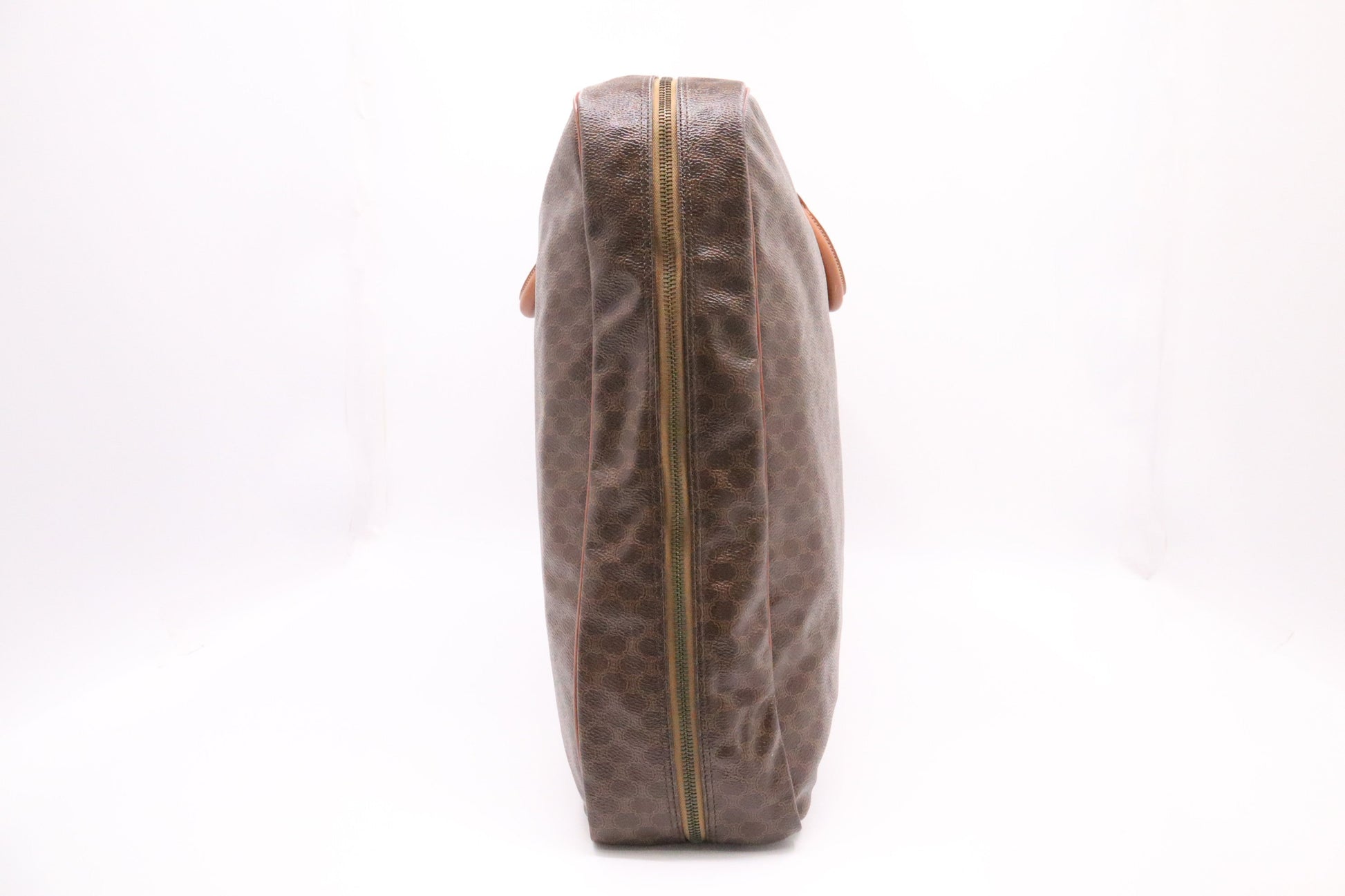 Celine Travel Bag In Macadam Canvas Brown