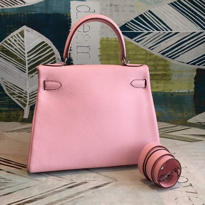 Top Quality Kelly Retourne Togo Bag Light Pink Shoulder Bag